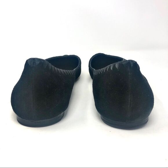 𝅺SIGERSON Morrison Black Suede Vinal Ballet Flats - Picture 7 of 10